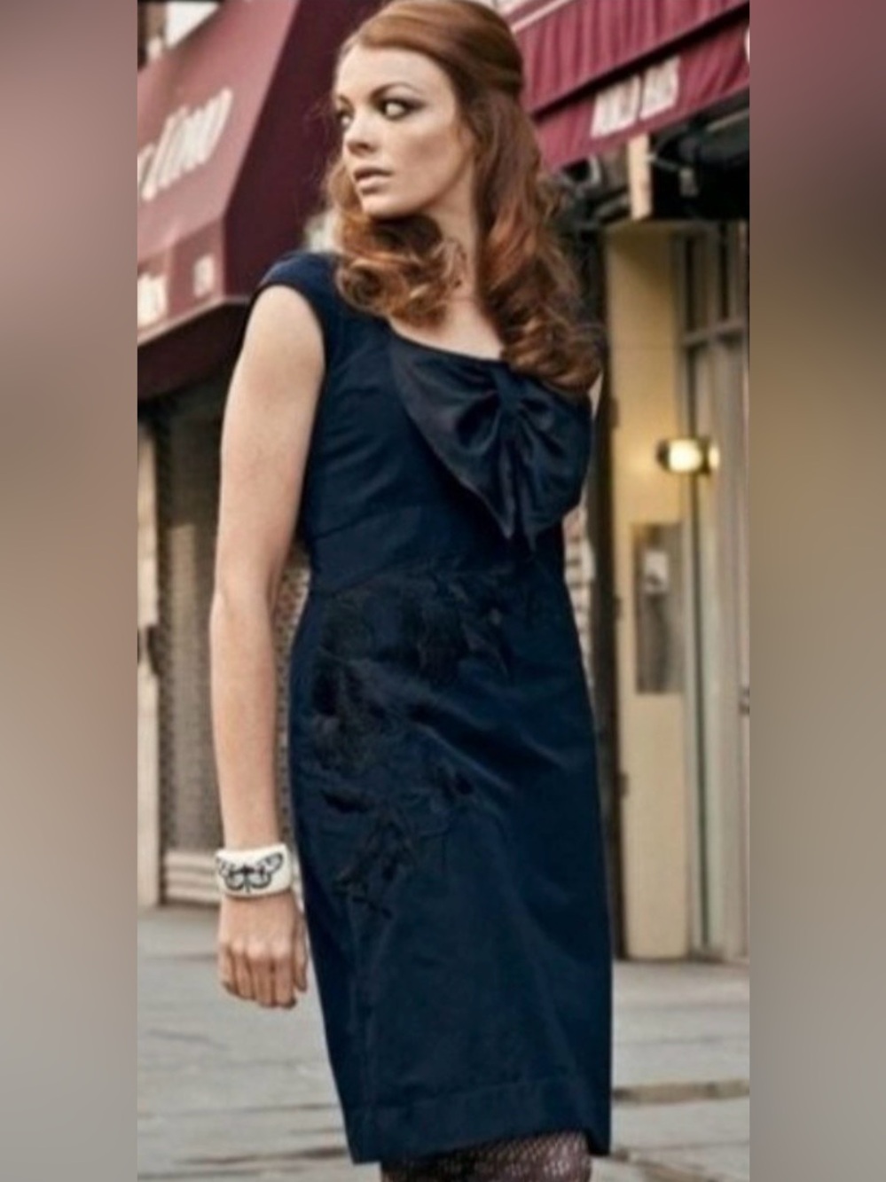 Floreat by Anthropologie Classic Navy 
Dress with embroidery size 4 # 1137